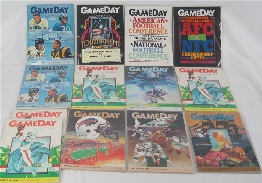 Miami Dolphins 1982 Game Day Program Collection