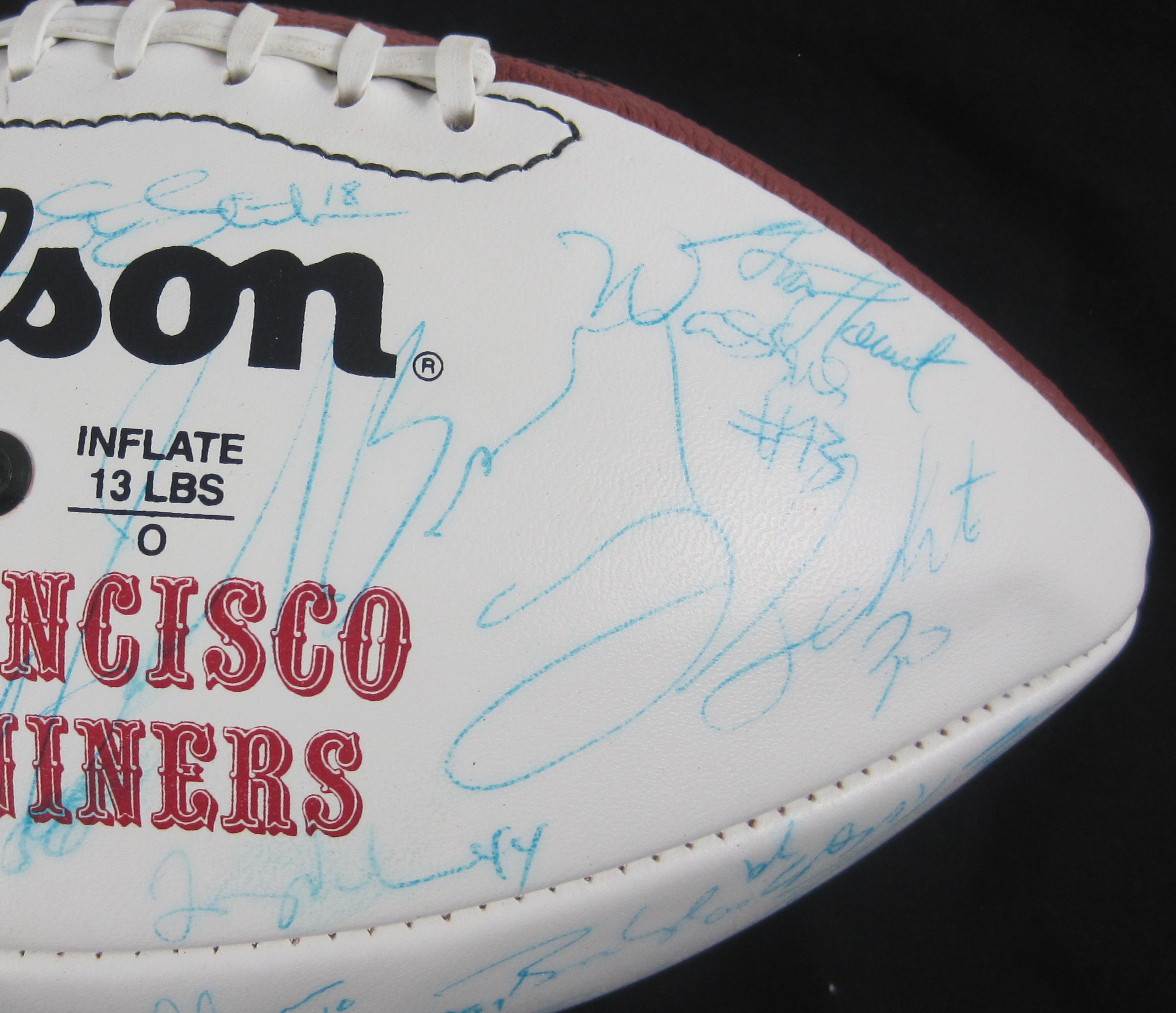 Lot Detail - San Francisco 49'ers 1999 Team Signed Football w/Rice & Young