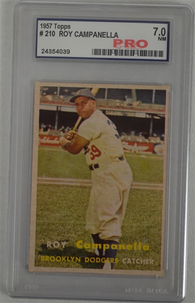 Roy Campanella 1957 Topps #210 Card Graded NM