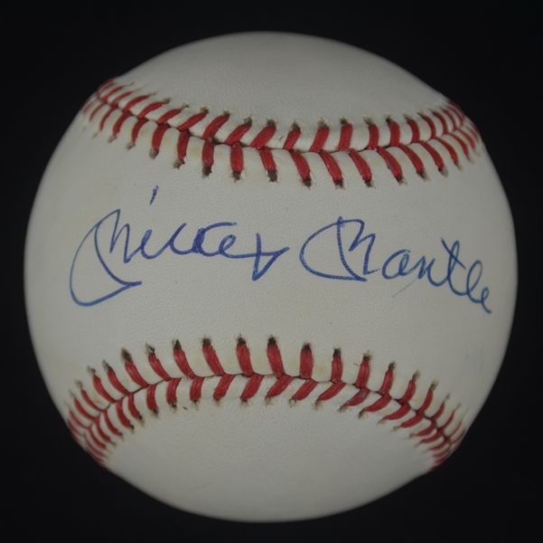 Mickey Mantle Autographed OAL Bobby Brown Baseball Mint 