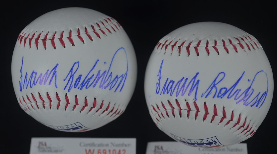 Frank Robinson Lot of 2 Autographed Baseballs