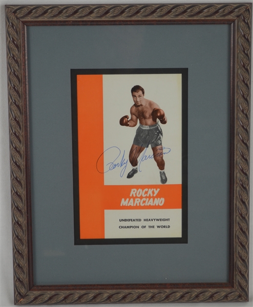 Rocky Marciano Autographed & Framed Grossinger’s Training Camp Program