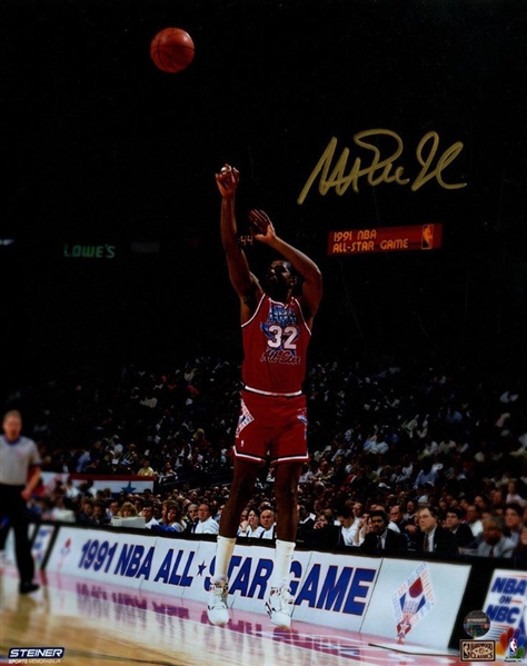 Magic Johnson Signed 1991 All-Star Game Jump Shot 8x10 Photo