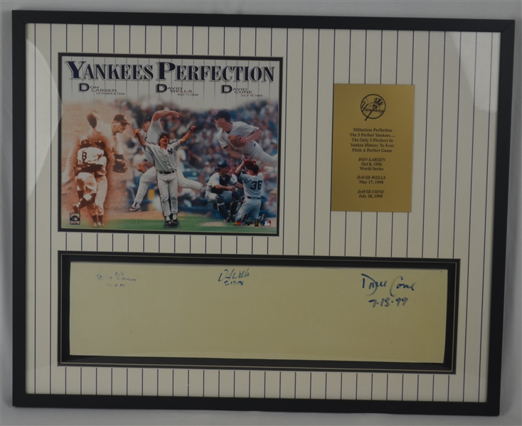 Don Larsen David Cone & David Wells New York Yankees Perfect Game Display