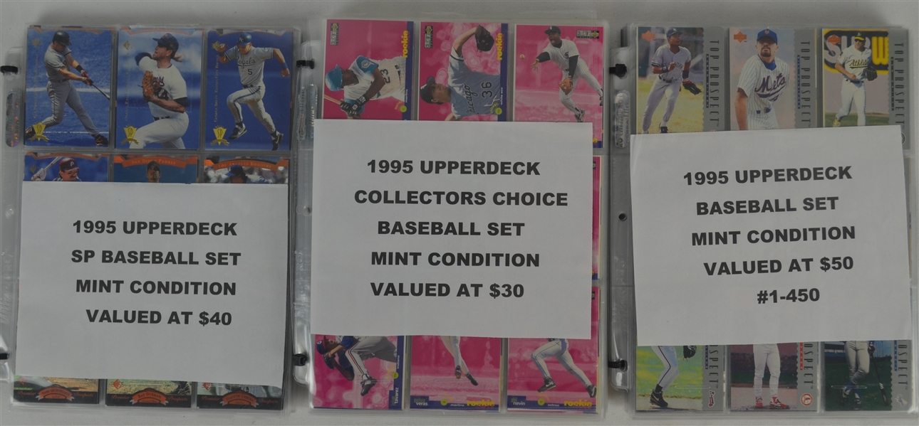 Lot of 3 1995 Upper Deck Baseball Card Sets