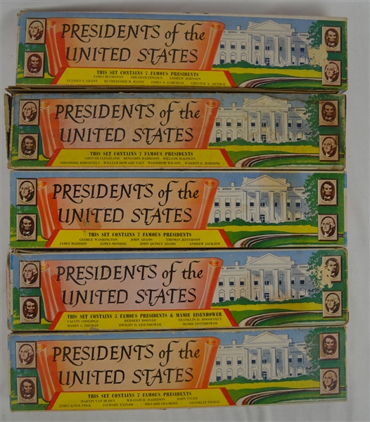 Vintage c. 1950s President of the United States Series of 5 by Louis Marx