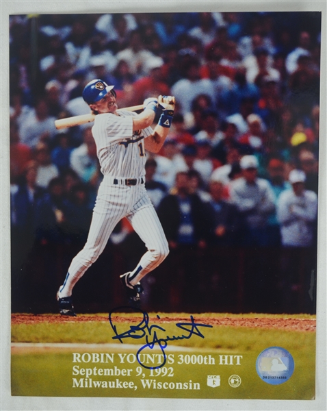 Robin Yount 3,000th Hit Autographed Photo