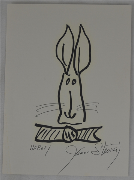 Jimmy Stewart Letter with Original "Harvey" Sketch