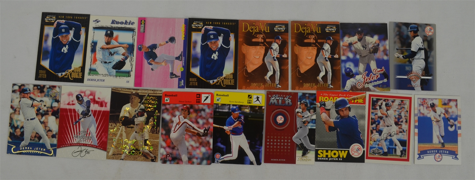 MLB Collection of 17 Baseball Cards w/Derek Jeter