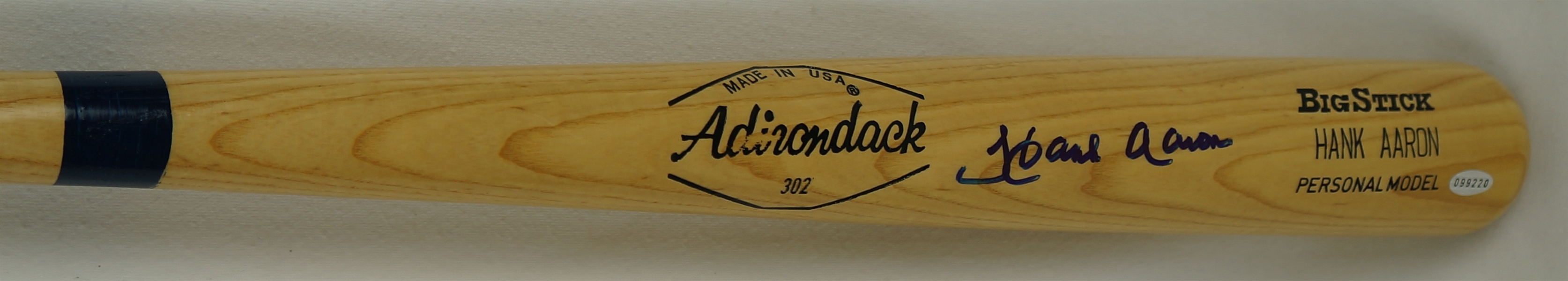 Hank Aaron Autographed Adirondack Big Stick Block Letter Bat