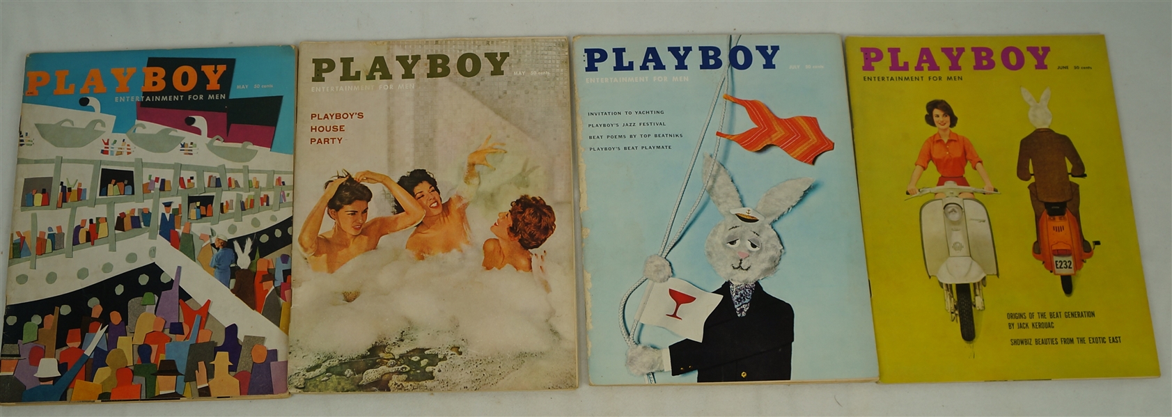 Collection of 4 Vintage 1950s Playboy Magazines