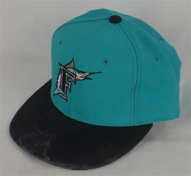 Gary Sheffield 1994 Florida Marlins Game Used Hat w/Dave Miedema LOA