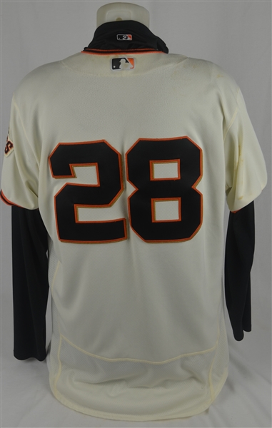 Buster Posey 2017 San Francisco Giants Game Used Jersey w/Dave Miedema LOA & MLB Authentication