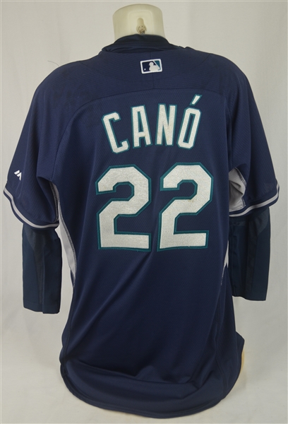 Robinson Cano 2015 Seattle Mariners Game Used Batting Practice Jersey w/Dave Miedema LOA
