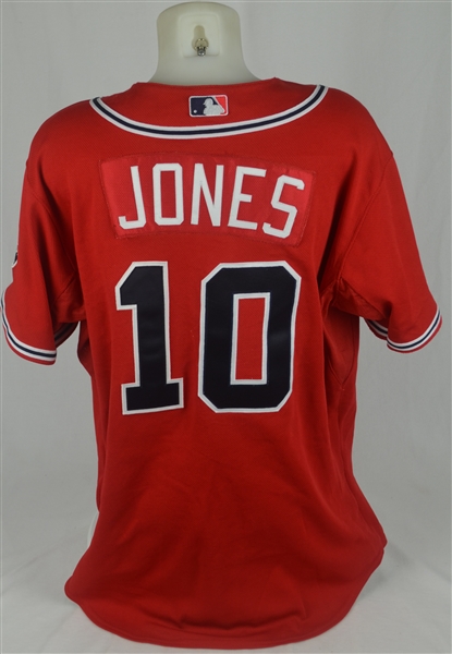 Chipper Jones 2007 Atlanta Braves Game Used Alternate Jersey w/Dave Miedema LOA