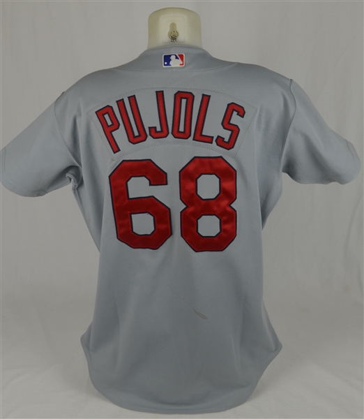 Albert Pujols 2001 St. Louis Cardinals Game Used Rookie #68 Jersey w/Dave Miedema LOA