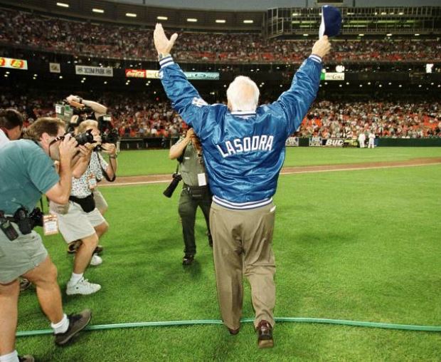1999 Tommy Lasorda LA Dodgers Game Used Jersey 
