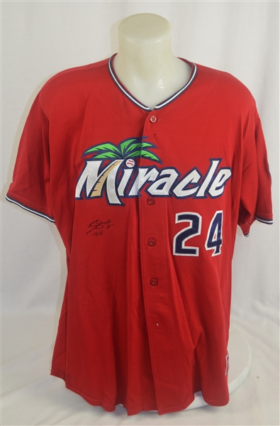 Miguel Sano #24 Ft. Myers Miracle Professional Model Jersey w/Medium Use & Team LOA