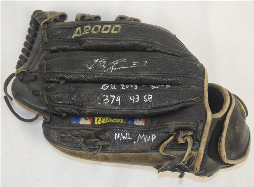 Ben Revere c. 2003-08 Professional Model Fielding Glove w/Medium Use & LOA