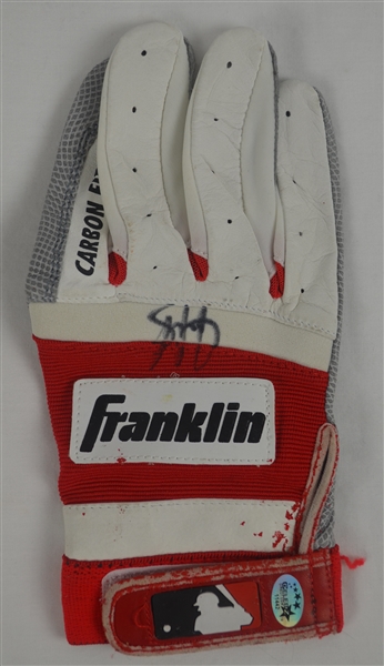 Juan Gonzalez Game Used & Autographed Franklin Batting Glove