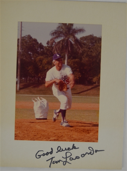 Tommy Lasorda Autographed & Post Card