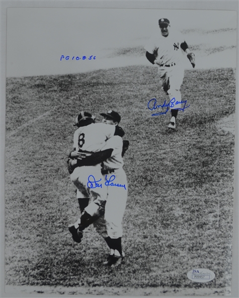 Don Larsen & Andy Carey Autographed & Inscribed 8x10 World Series Photo