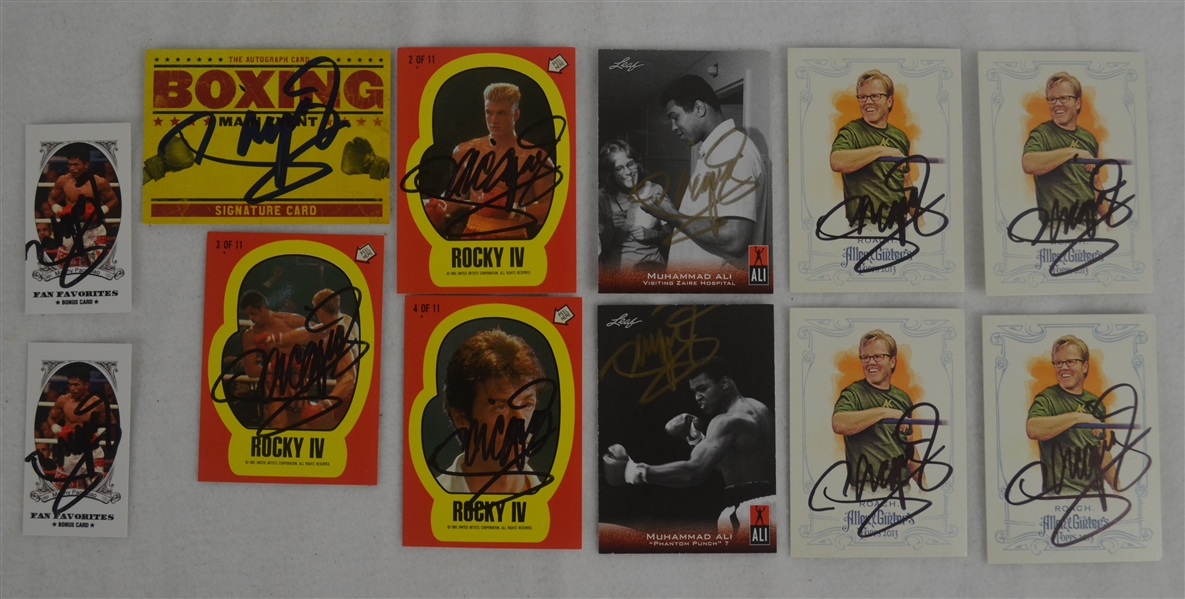 Manny Pacquiao Lot of 12 Autographed Trading Cards 