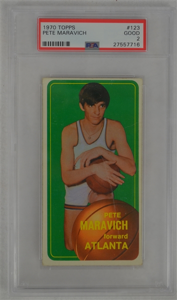 Pete Maravich 1970 Topps #123 Rookie Card PSA 2 Good