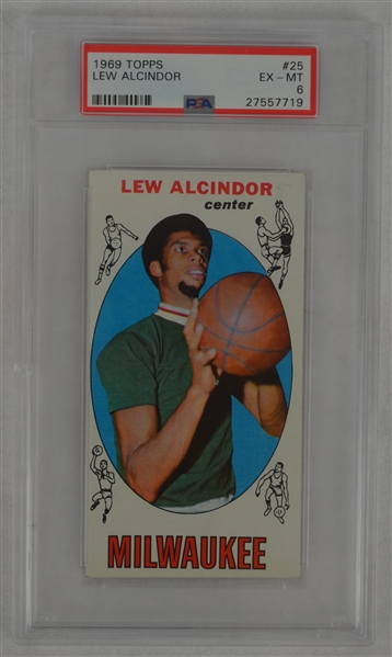 Lew Alcindor 1969 Topps #25 Rookie Card PSA 6 EX-MT