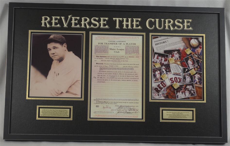 Babe Ruth Reverse The Curse Framed Display