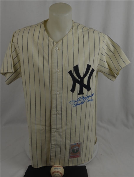 Phil Rizzuto Autographed New York Yankees Mitchell & Ness Jersey & Baseball