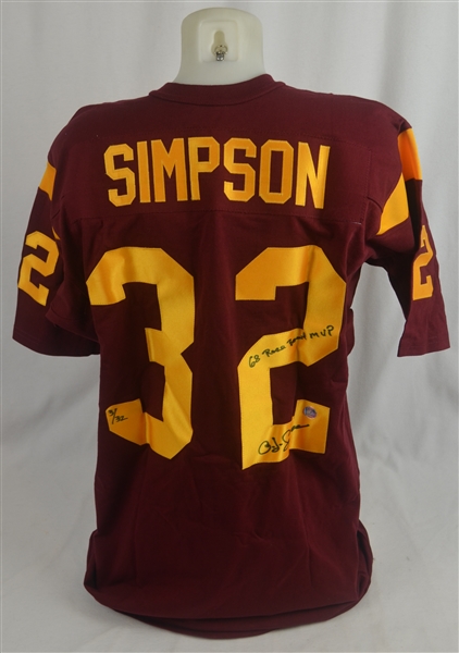O.J. Simpson Autographed & Inscribed USC Trojans Limited Edition Jersey
