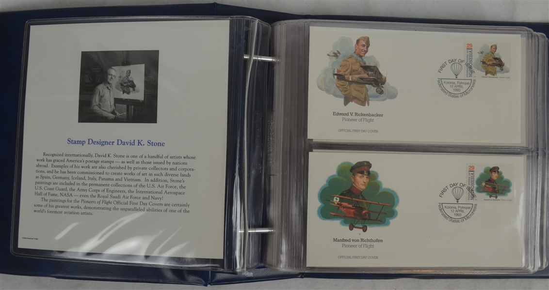 Pioneers In Flight Complete First Day Cover Collection in Binder