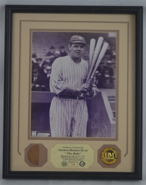 Babe Ruth Game Used Bat Display by Highland Mint