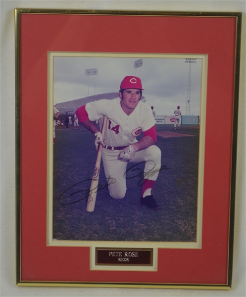 Pete Rose Autographed Framed & Ty Cobb Photo