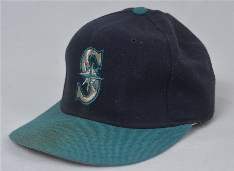 Edgar Martinez c. 1995-96 Seattle Mariners Game Used Hat w/Dave Miedema LOA