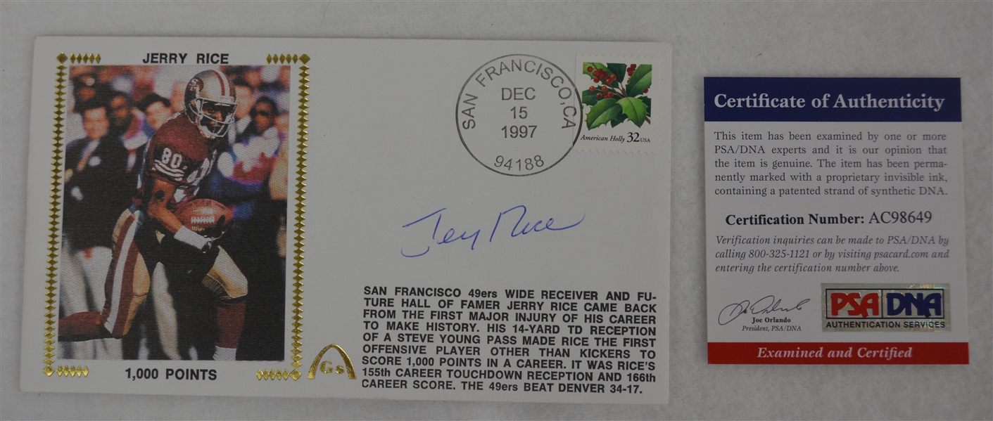 Jerry Rice Autographed First Day Cover PSA/DNA