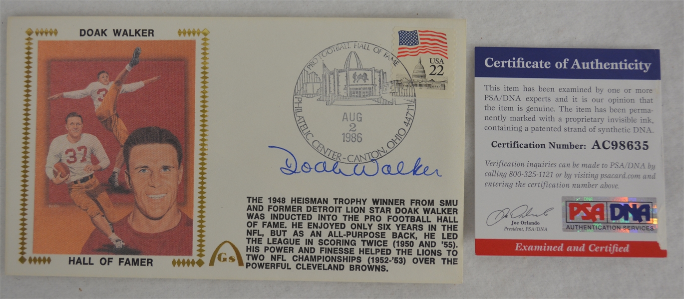 Doak Walker Autographed First Day Cover PSA/DNA