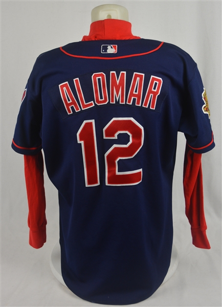 Roberto Alomar 2001 Cleveland Indians Game Used Jersey w/Dave Miedema LOA