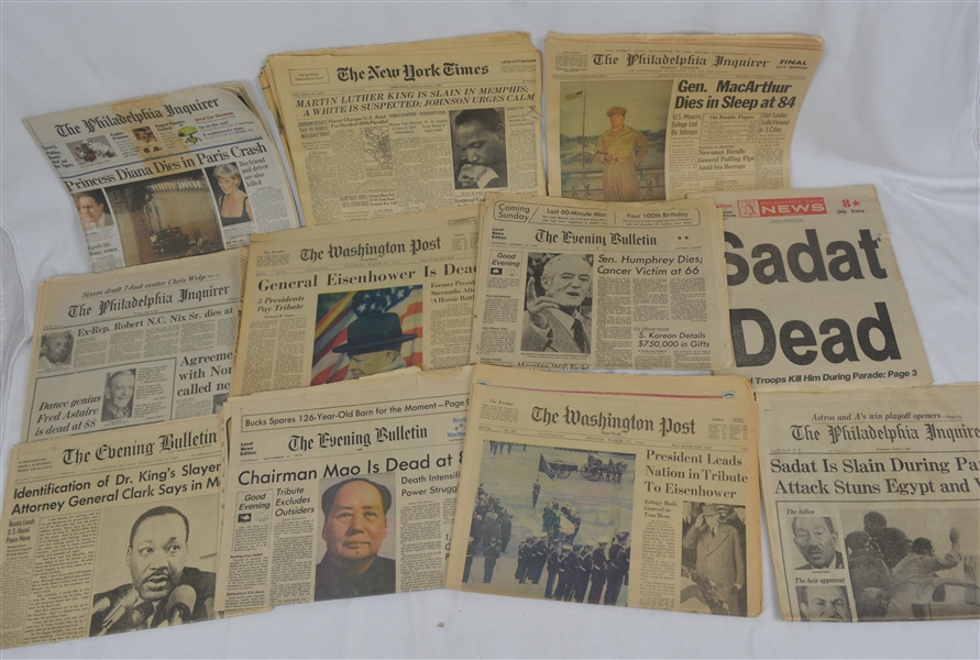 Vintage Washington Post NY Times & Philadelphia Enquirer Newspaper Collection