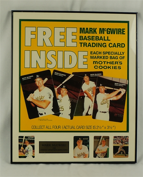 Mark McGwire Autographed Mother's Cookies Oakland A's 4-Card