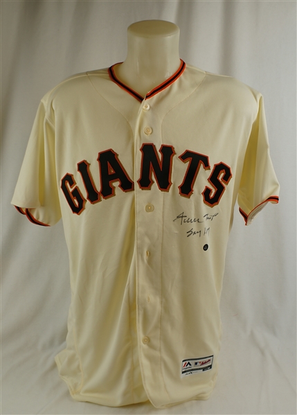 Willie Mays Autographed & Inscribed Say Hey Authentic Jersey