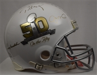 Tom Brady Joe Montana & Terry Bradshaw Autographed Limited Edition 50th Anniversary Helmet