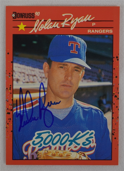 Nolan Ryan Autographed Baseball Card