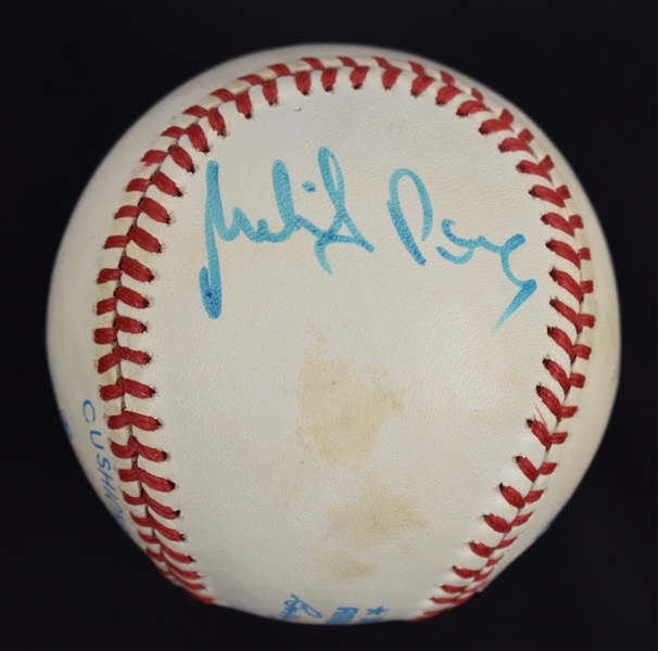 Melido Perez Autographed OAL Bobby Brown Baseball 