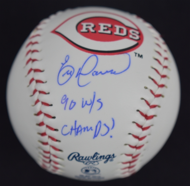 Eric Davis Autographed & Inscribed Cincinnati Reds Logo Baseball