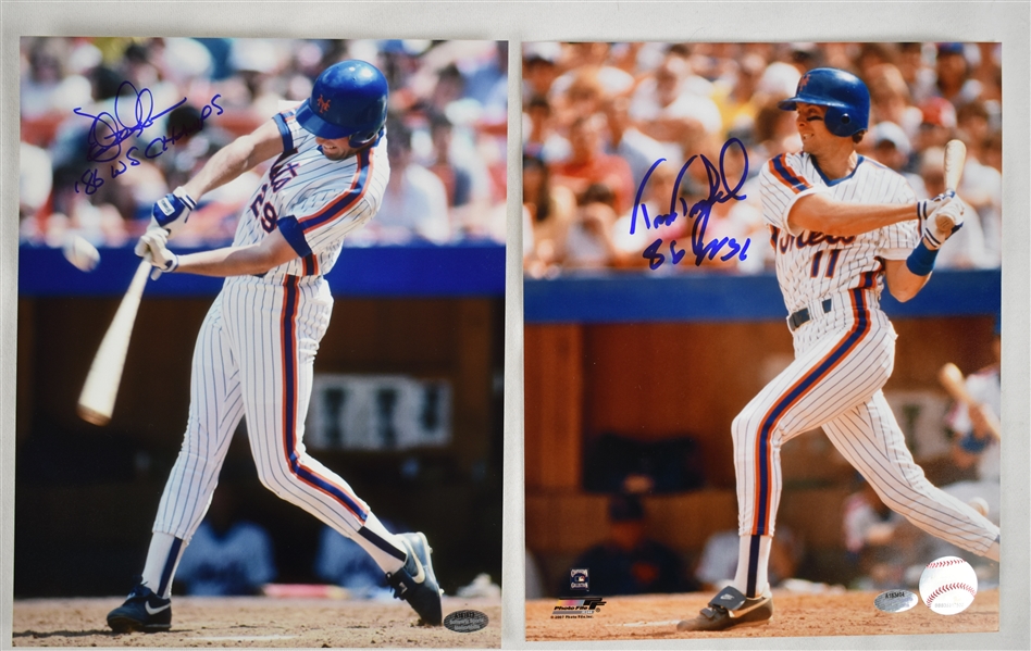 Tim Teufel & Dave Magadan 1986 NY Mets Lot of 2 World Champion 8x10 Photos 