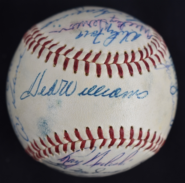 American League 1958 Team Signed All-Star Baseball w/Ted Williams