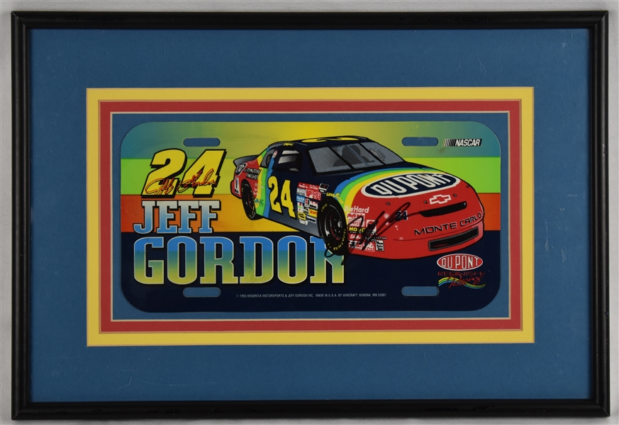 Jeff Gordon 1995 Hendrick Motorsports Autographed & Framed Plate 