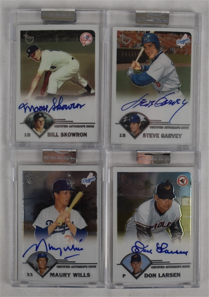 Collection of 4 Autographed Topps Insert Cards w/Steve Garvey